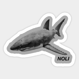 Minimalist black and white shark print Sticker